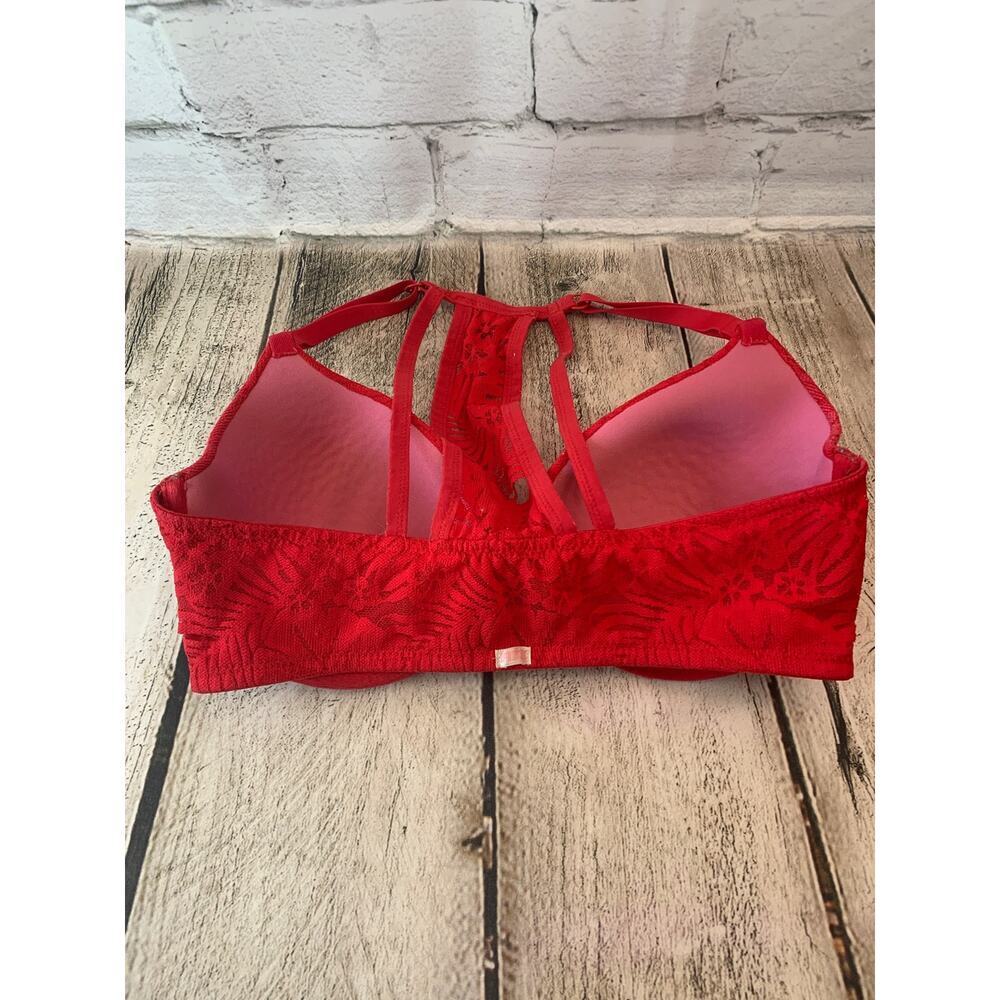 PINK BY VS Women's Red Lace Lightly Lined Underwire Bra / Size: 32DD - Picture 6 of 11